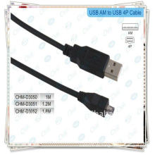 BRAND NEW Schwarz USB 2.0 Ein Mann zum Mini B 4pin Kabel 1.8m